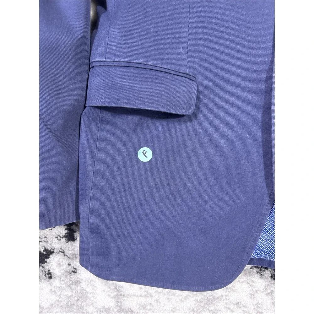 Banana Republic Blazer Mens Size 42L Navy Blue Twill Lined Office Career Elbow